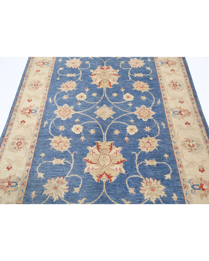 Ziegler 4' 10" X 6' 8" Hand Knotted Wool Rug 4' 10" X 6' 8" (147 X 203) / Blue / Wool