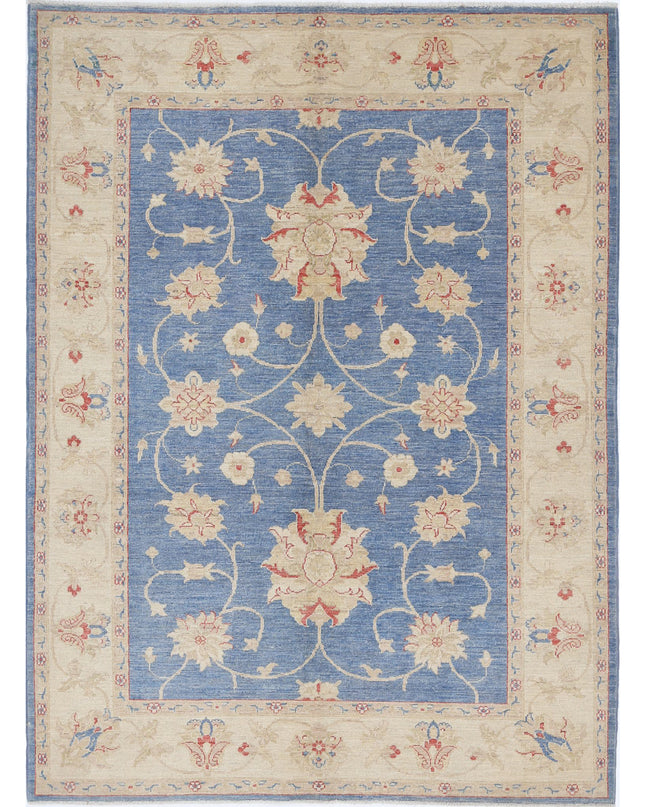 Ziegler 4' 10" X 6' 8" Hand Knotted Wool Rug 4' 10" X 6' 8" (147 X 203) / Blue / Wool