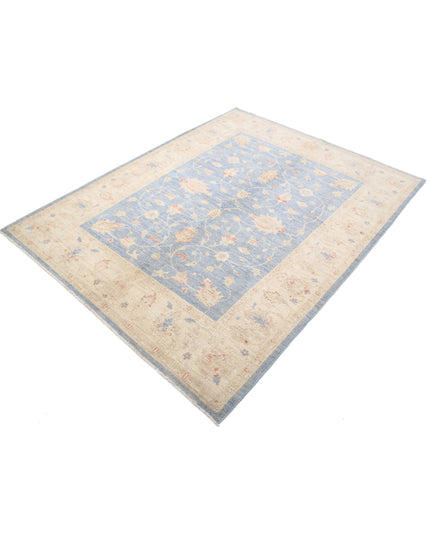Ziegler 5' 0" X 6' 4" Hand Knotted Wool Rug 5' 0" X 6' 4" (152 X 193) / Blue / Wool