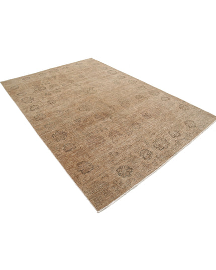 Ziegler 6' 6" X 9' 3" Hand Knotted Wool Rug 6' 6" X 9' 3" (198 X 282) / Brown / Wool