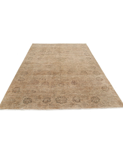 Ziegler 6' 6" X 9' 3" Hand Knotted Wool Rug 6' 6" X 9' 3" (198 X 282) / Brown / Wool