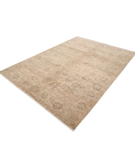 Ziegler 6' 6" X 9' 3" Hand Knotted Wool Rug 6' 6" X 9' 3" (198 X 282) / Brown / Wool