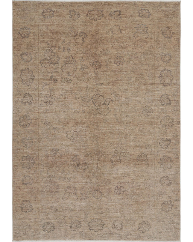 Ziegler 6' 6" X 9' 3" Hand Knotted Wool Rug 6' 6" X 9' 3" (198 X 282) / Brown / Wool