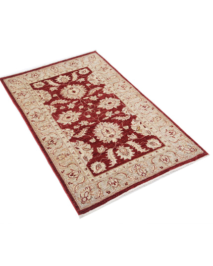 Ziegler 3' 0" X 4' 7" Hand Knotted Wool Rug 3' 0" X 4' 7" (91 X 140) / Red / Wool