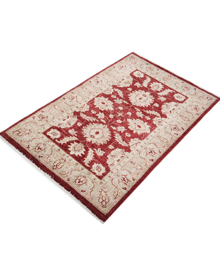 Ziegler 3' 0" X 4' 7" Hand Knotted Wool Rug 3' 0" X 4' 7" (91 X 140) / Red / Wool