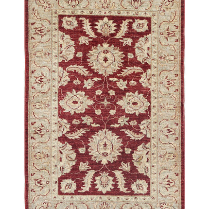 Ziegler 3' 0" X 4' 7" Hand Knotted Wool Rug 3' 0" X 4' 7" (91 X 140) / Red / Wool