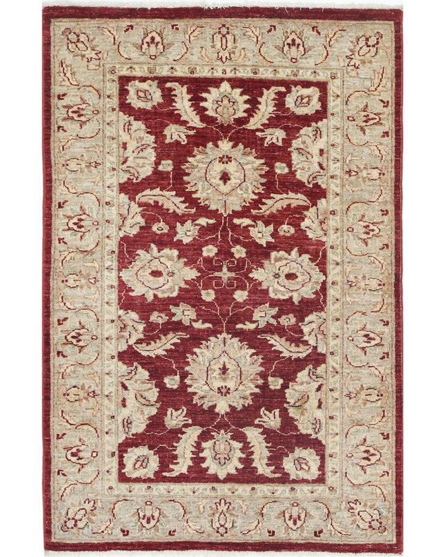 Ziegler 3' 0" X 4' 7" Hand Knotted Wool Rug 3' 0" X 4' 7" (91 X 140) / Red / Wool