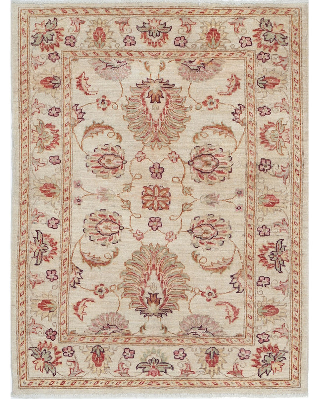 Ziegler 2' 10" X 3' 10" Hand Knotted Wool Rug 2' 10" X 3' 10" (86 X 117) / Ivory / Wool