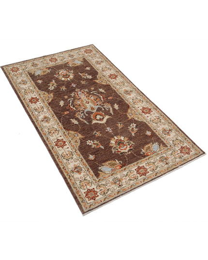 Ziegler 2' 10" X 4' 9" Hand Knotted Wool Rug 2' 10" X 4' 9" (86 X 145) / Brown / Wool