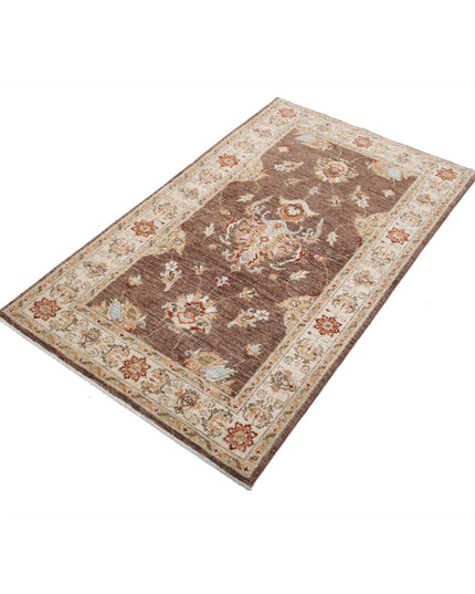Ziegler 2' 10" X 4' 9" Hand Knotted Wool Rug 2' 10" X 4' 9" (86 X 145) / Brown / Wool
