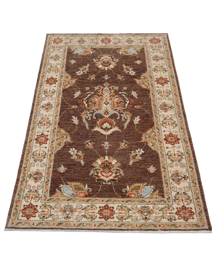 Ziegler 2' 10" X 4' 9" Hand Knotted Wool Rug 2' 10" X 4' 9" (86 X 145) / Brown / Wool