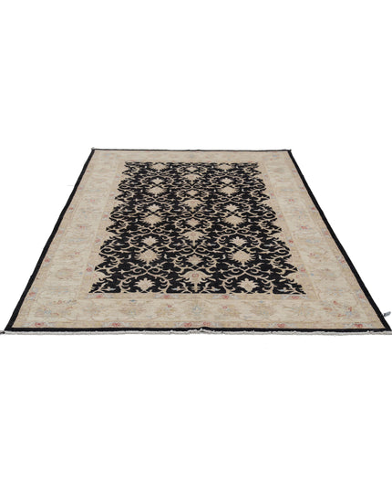 Ziegler 5' 6" X 8' 0" Hand Knotted Wool Rug 5' 6" X 8' 0" (168 X 244) / Black / Wool