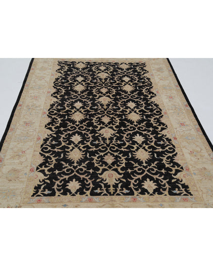 Ziegler 5' 6" X 8' 0" Hand Knotted Wool Rug 5' 6" X 8' 0" (168 X 244) / Black / Wool