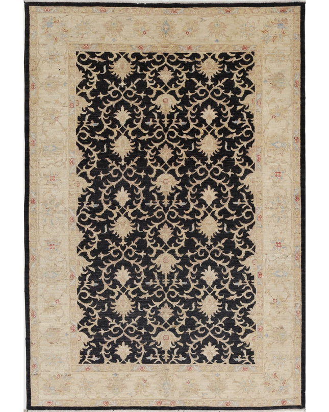 Ziegler 5' 6" X 8' 0" Hand Knotted Wool Rug 5' 6" X 8' 0" (168 X 244) / Black / Wool