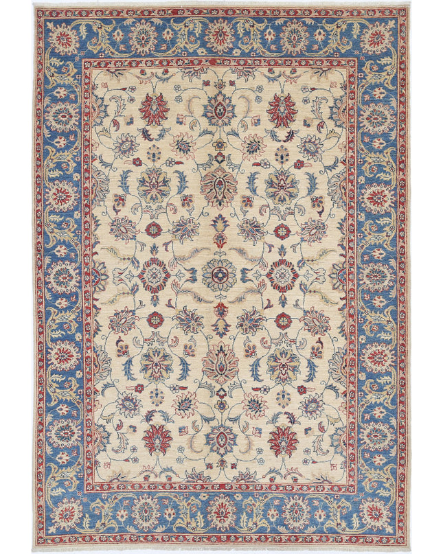 Ziegler 5' 5" X 7' 11" Hand Knotted Wool Rug 5' 5" X 7' 11" (165 X 241) / Ivory / Wool