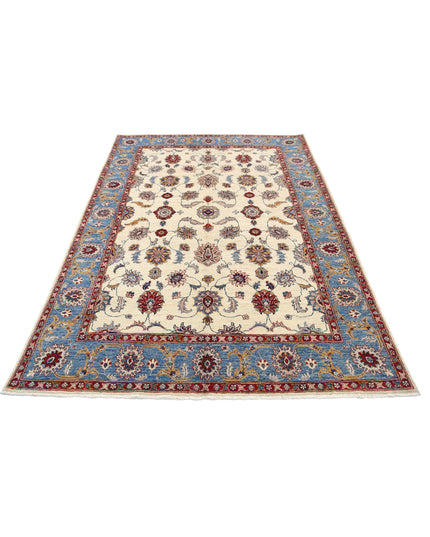 Ziegler 5' 5" X 7' 8" Hand Knotted Wool Rug 5' 5" X 7' 8" (165 X 234) / Ivory / Wool