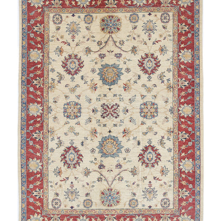 Ziegler 5' 8" X 8' 2" Hand Knotted Wool Rug 5' 8" X 8' 2" (173 X 249) / Ivory / Wool