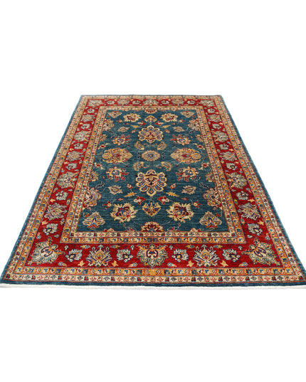 Ziegler 5' 6" X 7' 7" Hand Knotted Wool Rug 5' 6" X 7' 7" (168 X 231) / Teal / Wool