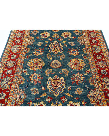 Ziegler 5' 6" X 7' 7" Hand Knotted Wool Rug 5' 6" X 7' 7" (168 X 231) / Teal / Wool