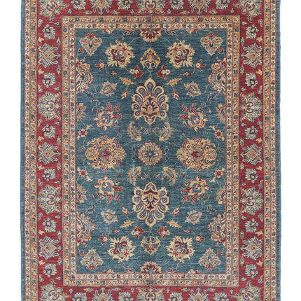 Ziegler 5' 6" X 7' 7" Hand Knotted Wool Rug 5' 6" X 7' 7" (168 X 231) / Teal / Wool