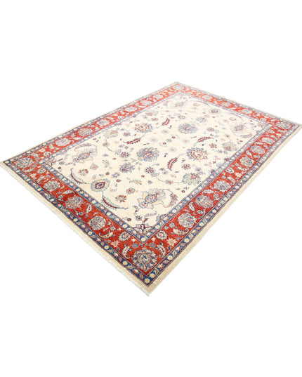 Ziegler 5' 5" X 7' 9" Hand Knotted Wool Rug 5' 5" X 7' 9" (165 X 236) / Ivory / Wool