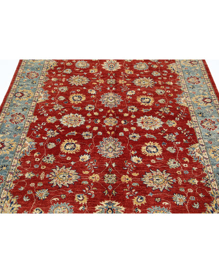 Ziegler 5' 9" X 7' 9" Hand Knotted Wool Rug 5' 9" X 7' 9" (175 X 236) / Red / Wool