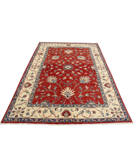 Ziegler 5' 6" X 7' 10" Hand Knotted Wool Rug 5' 6" X 7' 10" (168 X 239) / Red / Wool