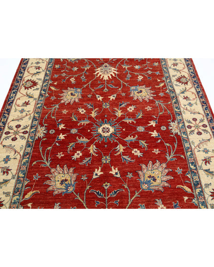 Ziegler 5' 6" X 7' 10" Hand Knotted Wool Rug 5' 6" X 7' 10" (168 X 239) / Red / Wool