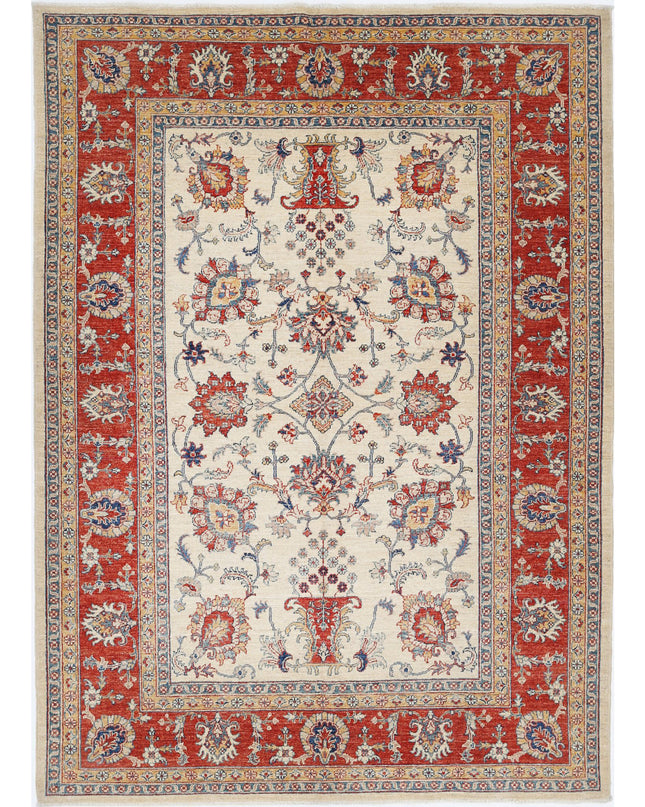 Ziegler 5' 8" X 7' 10" Hand Knotted Wool Rug 5' 8" X 7' 10" (173 X 239) / Ivory / Wool