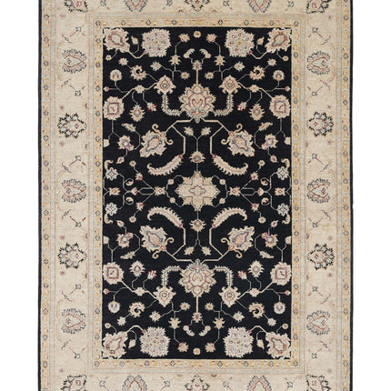 Ziegler 5' 7" X 8' 1" Hand Knotted Wool Rug 5' 7" X 8' 1" (170 X 246) / Black / Wool