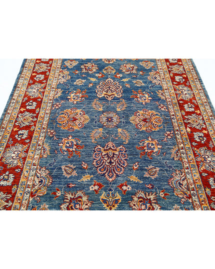 Ziegler 5' 6" X 7' 11" Hand Knotted Wool Rug 5' 6" X 7' 11" (168 X 241) / Blue / Wool