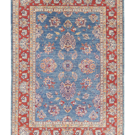 Ziegler 5' 6" X 7' 11" Hand Knotted Wool Rug 5' 6" X 7' 11" (168 X 241) / Blue / Wool