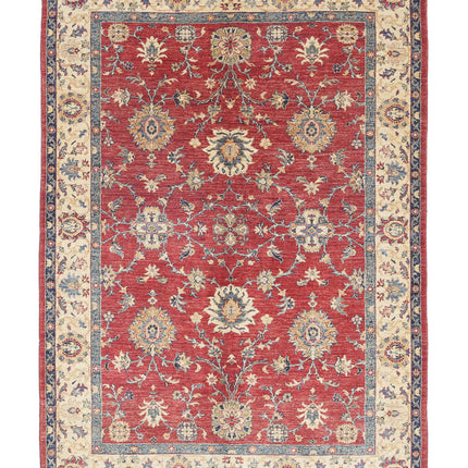 Ziegler 5' 7" X 8' 1" Hand Knotted Wool Rug 5' 7" X 8' 1" (170 X 246) / Red / Wool
