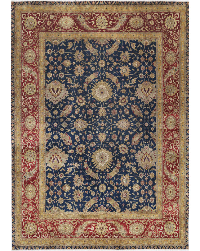 Ziegler 9' 11" X 13' 10" Hand Knotted Wool Rug 9' 11" X 13' 10" (302 X 422) / Blue / Wool