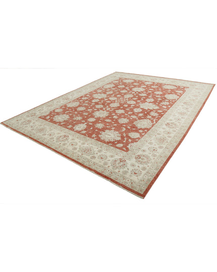 Ziegler 9' 7" X 11' 11" Hand Knotted Wool Rug 9' 7" X 11' 11" (292 X 363) / Red / Wool