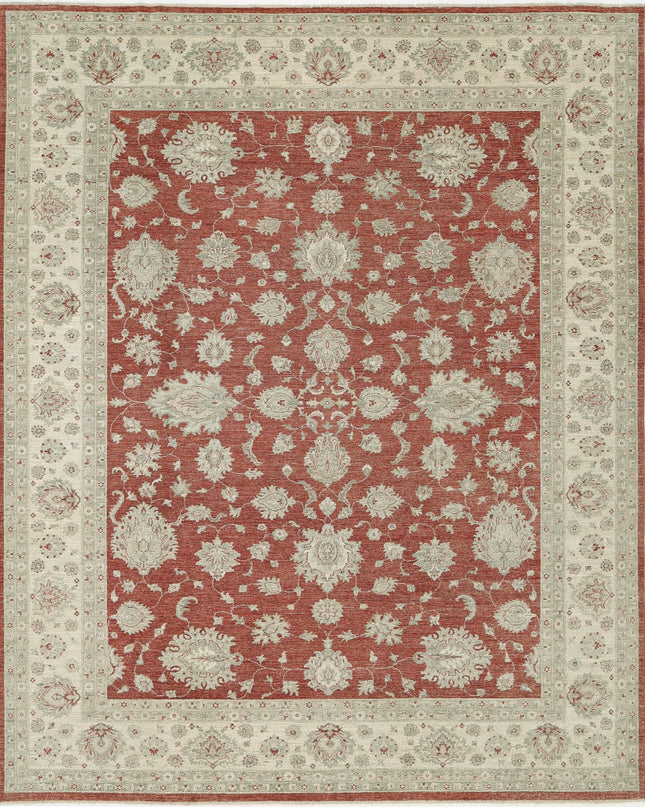 Ziegler 9' 7" X 11' 11" Hand Knotted Wool Rug 9' 7" X 11' 11" (292 X 363) / Red / Wool