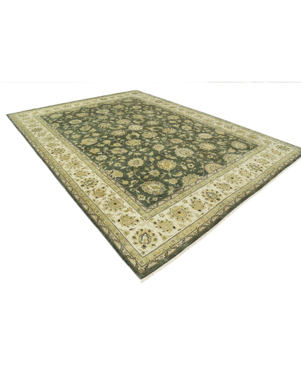 Ziegler 9' 10" X 13' 5" Hand Knotted Wool Rug 9' 10" X 13' 5" (300 X 409) / Green / Wool