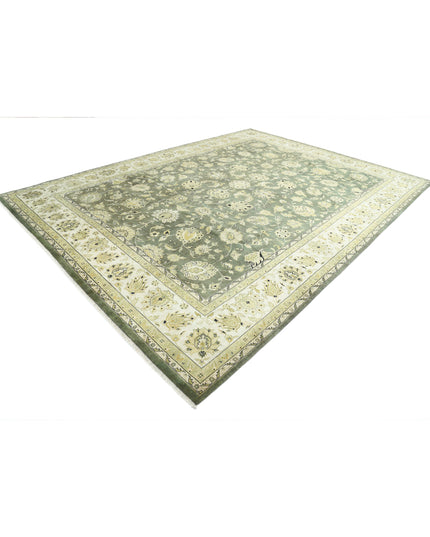 Ziegler 9' 10" X 13' 5" Hand Knotted Wool Rug 9' 10" X 13' 5" (300 X 409) / Green / Wool