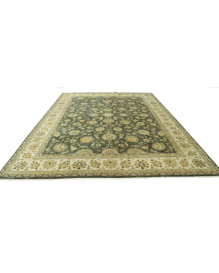Ziegler 9' 10" X 13' 5" Hand Knotted Wool Rug 9' 10" X 13' 5" (300 X 409) / Green / Wool