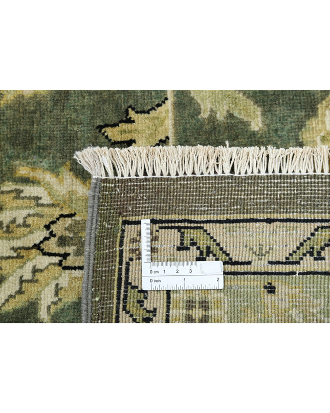 Ziegler 9' 10" X 13' 5" Hand Knotted Wool Rug 9' 10" X 13' 5" (300 X 409) / Green / Wool
