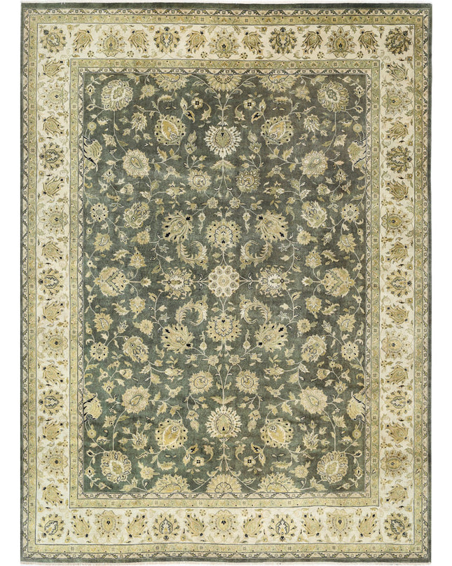Ziegler 9' 10" X 13' 5" Hand Knotted Wool Rug 9' 10" X 13' 5" (300 X 409) / Green / Wool