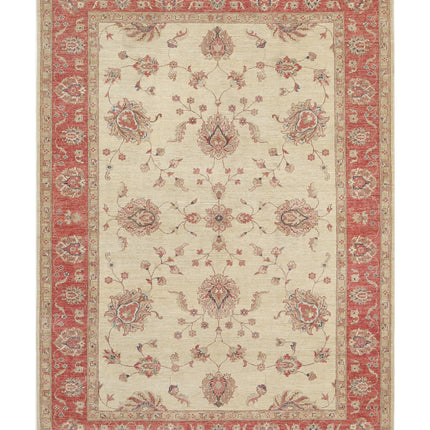 Ziegler 5' 7" X 7' 11" Hand Knotted Wool Rug 5' 7" X 7' 11" (170 X 241) / Ivory / Wool