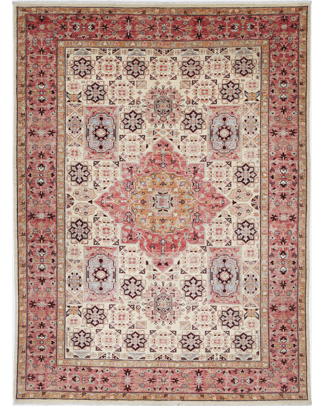 Ziegler 5' 7" X 7' 10" Hand Knotted Wool Rug 5' 7" X 7' 10" (170 X 239) / Ivory / Wool