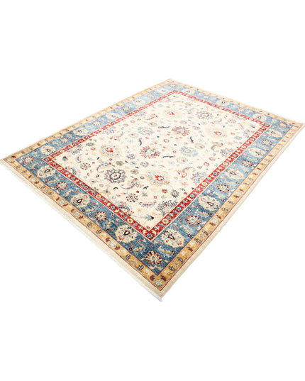 Ziegler 5' 10" X 7' 6" Hand Knotted Wool Rug 5' 10" X 7' 6" (178 X 229) / Ivory / Wool