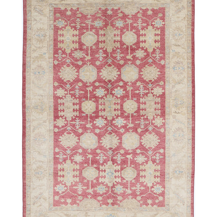 Ziegler 5' 6" X 8' 2" Hand Knotted Wool Rug 5' 6" X 8' 2" (168 X 249) / Red / Wool