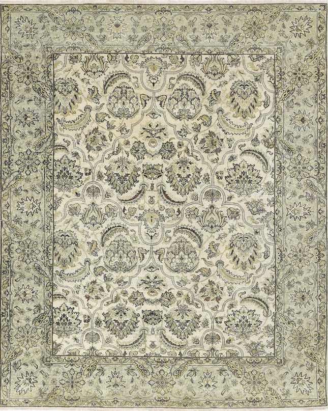 Ziegler 7' 10" X 9' 8" Hand Knotted Wool Rug 7' 10" X 9' 8" (239 X 295) / Ivory / Wool