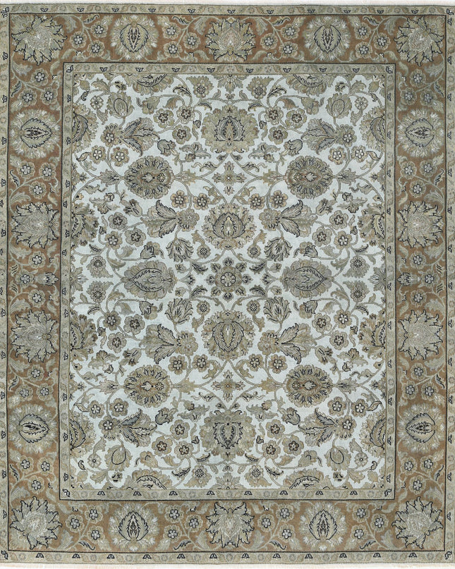 Ziegler 7' 10" X 9' 6" Hand Knotted Wool Rug 7' 10" X 9' 6" (239 X 290) / Blue / Wool