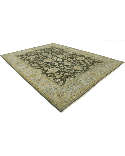 Ziegler 9' 0" X 11' 10" Hand Knotted Wool Rug 9' 0" X 11' 10" (274 X 361) / Green / Wool