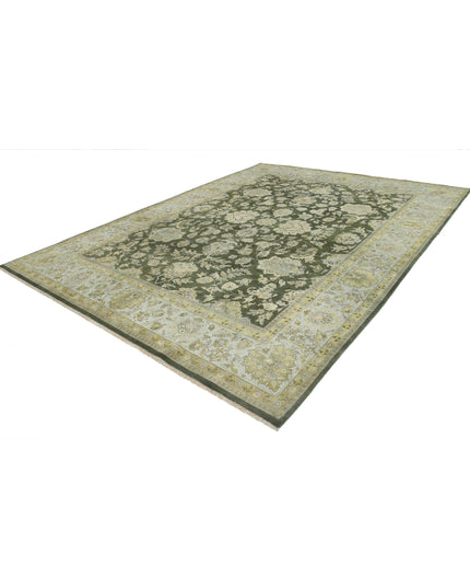 Ziegler 9' 0" X 11' 10" Hand Knotted Wool Rug 9' 0" X 11' 10" (274 X 361) / Green / Wool