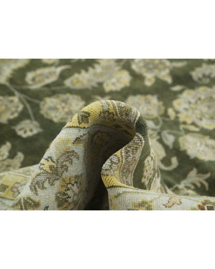 Ziegler 9' 0" X 11' 10" Hand Knotted Wool Rug 9' 0" X 11' 10" (274 X 361) / Green / Wool